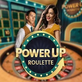 PowerUP Roulette online game logo by Pragmatic Play on mr-pachocasino.pl